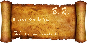 Blaga Romána névjegykártya